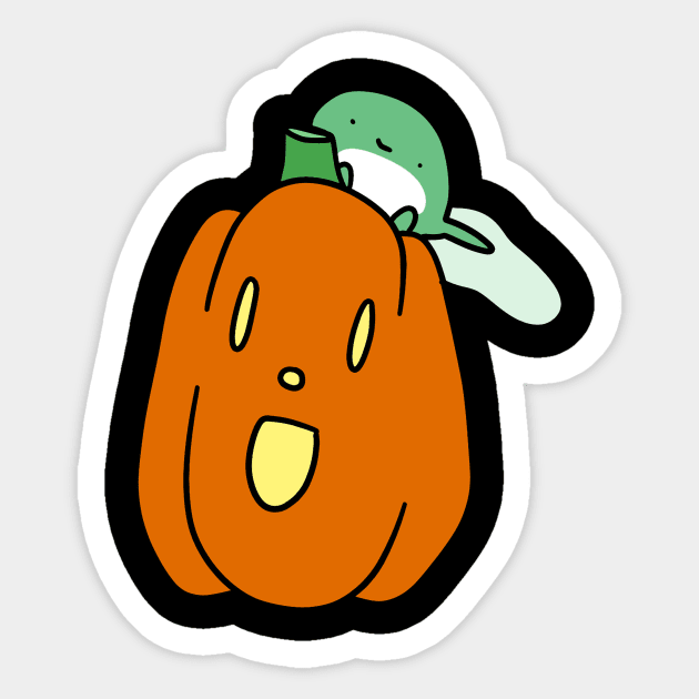 Tadpole and Jack o Lantern Sticker by saradaboru